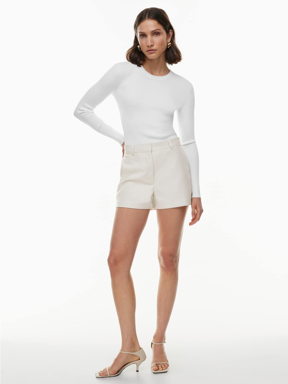 Aritzia Agency Mini Short In Matte Pearl